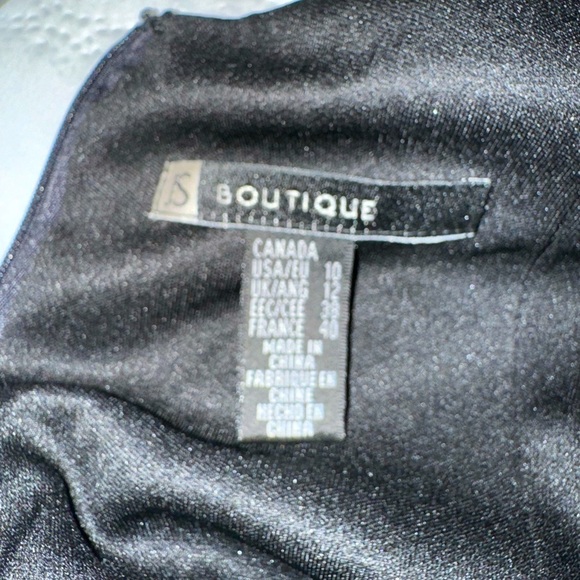 JS BOUTIQUE cocktail Beaded black midi dress. Size 10 - Picture 7 of 8